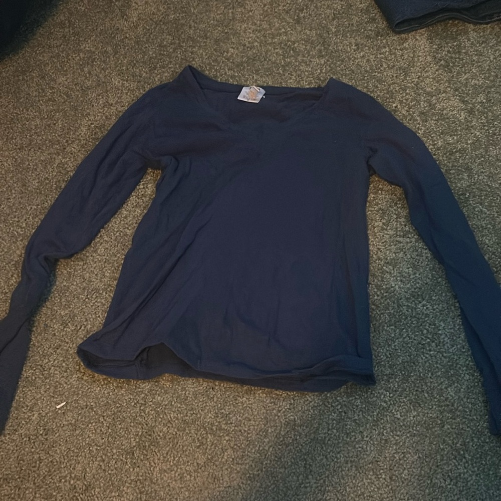 Navy / dark blue v neck long sleeve size medium icon appearance